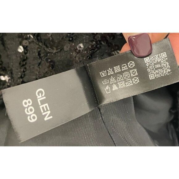 Zara Womens Sequin Blazer Jacket XS Black Fringe Textured Cropped 9659/630 NWT - Picture 14 of 16